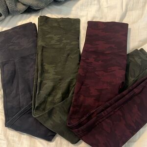 Spanx camp leggings in red blue & green